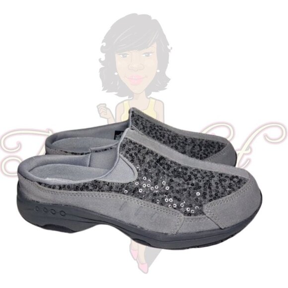 Easy Spirit ESTRAVELWOOL Gray Sequin Sneakers - Picture 1 of 10